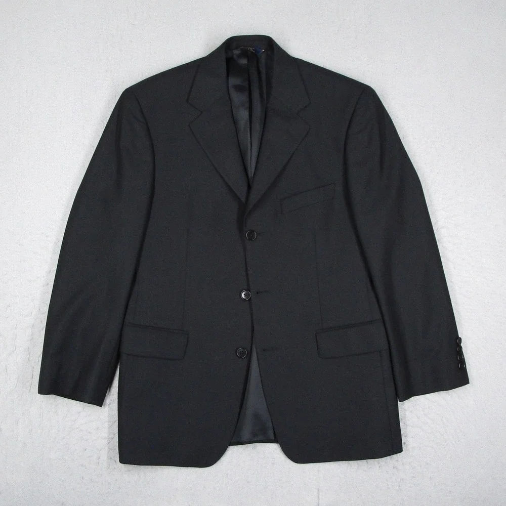 Brooks Brothers 346 Suit Mens 39 Black Pleated Wool W32 L29*